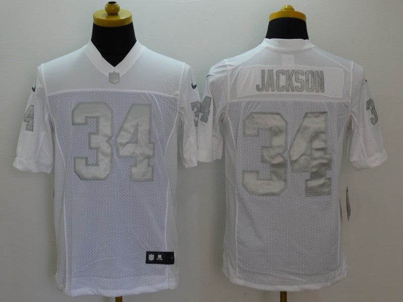 Men’s Las Vegas Raiders Bo Jackson #34 White Jersey