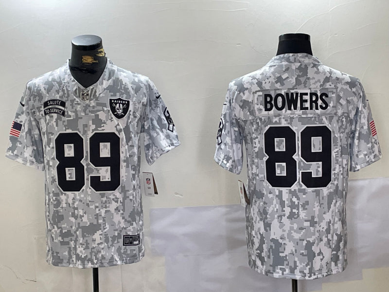 Men’s Las Vegas Raiders Brock Bowers #89 Arctic Camo 2024 Salute to Service Limited Jersey
