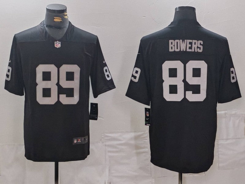 Men’s Las Vegas Raiders Brock Bowers #89 Black 2024 NFL Draft First Round Pick Jersey
