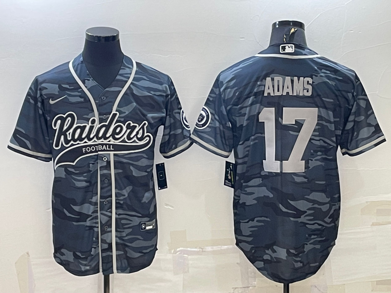 Men’s Las Vegas Raiders Davante Adams #17 Grey Camouflage Jersey Joint Edition
