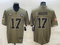 Men’s Las Vegas Raiders Davante Adams #17 Olive 2022 Salute To Service Limited Jersey