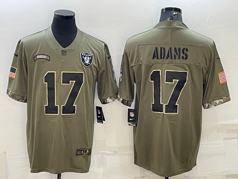 Men’s Las Vegas Raiders Davante Adams #17 Olive 2022 Salute To Service Limited Jersey