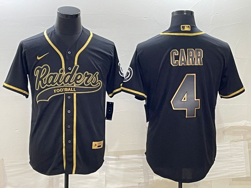 Men’s Las Vegas Raiders Derek Carr #4 Black Jersey Joint Edition