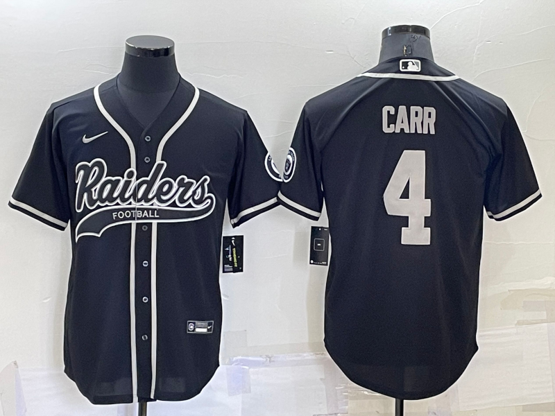 Men’s Las Vegas Raiders Derek Carr #4 Black Jersey Joint Edition