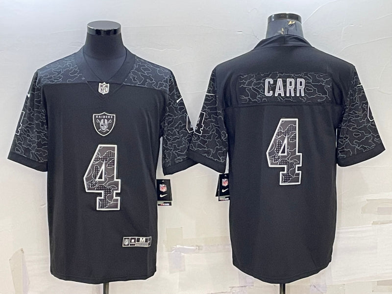 Men’s Las Vegas Raiders Derek Carr #4 Black RFLCTV Limited Jersey