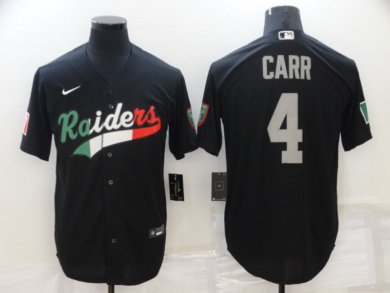 Men’s Las Vegas Raiders Derek Carr #4 Black Team Jersey Joint Edition
