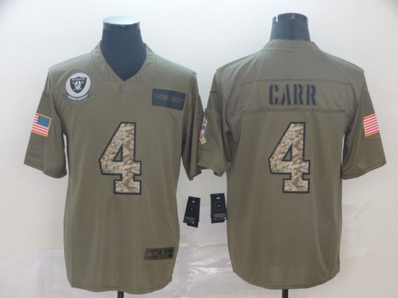 Men’s Las Vegas Raiders Derek Carr #4 Brown Alternate Jersey