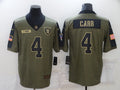 Men’s Las Vegas Raiders Derek Carr #4 Brown Authentic Jersey