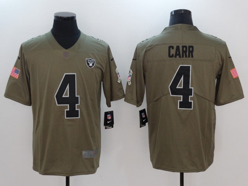 Men’s Las Vegas Raiders Derek Carr #4 Brown Jersey