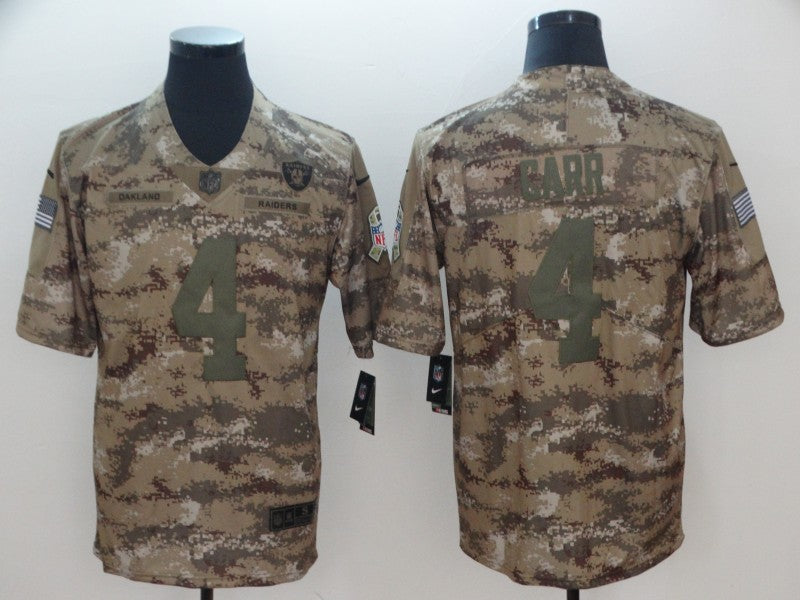 Men’s Las Vegas Raiders Derek Carr #4 Camouflage Jersey