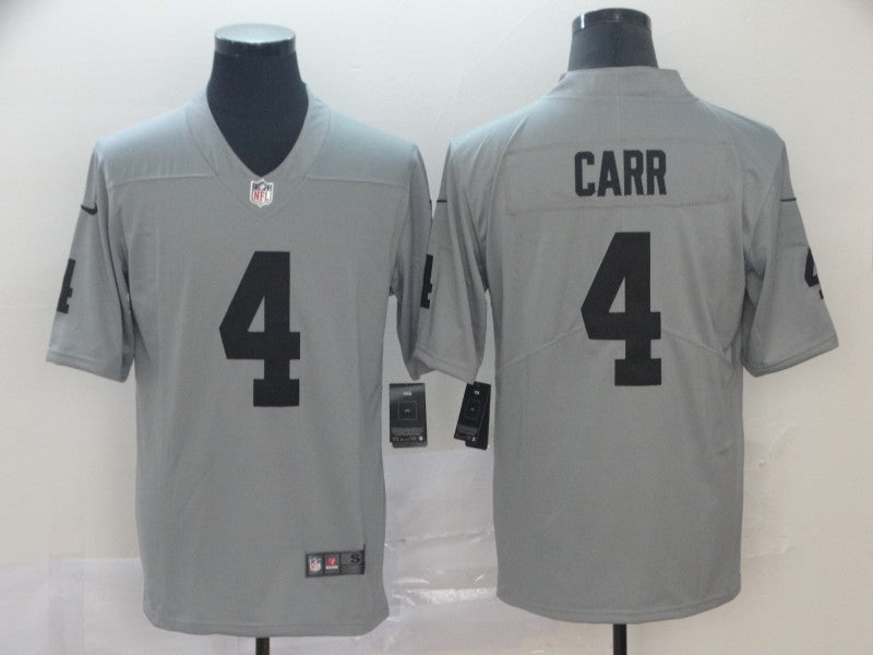 Men’s Las Vegas Raiders Derek Carr #4 Gray Inverted Legend Jersey