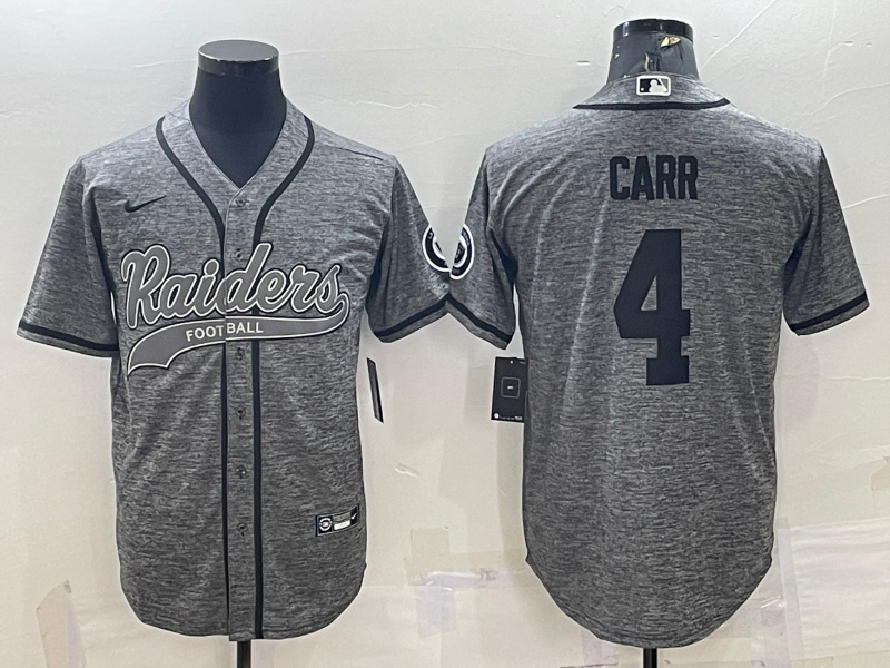 Men’s Las Vegas Raiders Derek Carr #4 Gray Jersey Joint Edition
