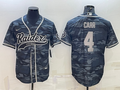 Men’s Las Vegas Raiders Derek Carr #4 Grey Camouflage Jersey Joint Edition
