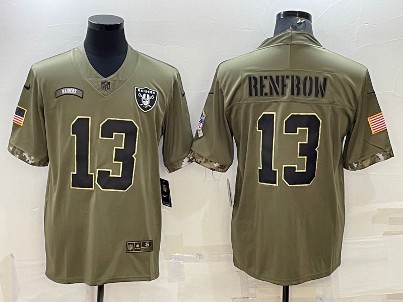 Men’s Las Vegas Raiders Hunter Renfrow #13 Olive 2022 Salute To Service Limited Jersey