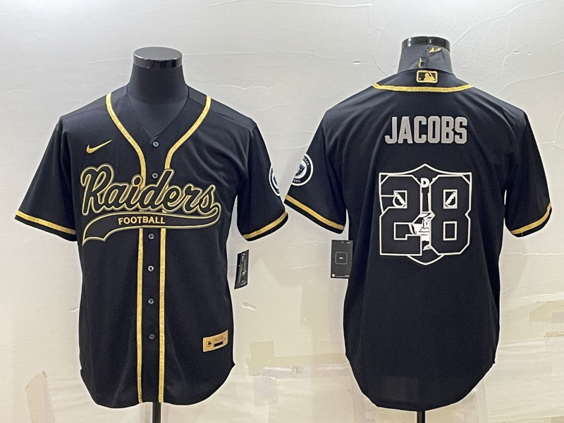 Men’s Las Vegas Raiders Josh Jacobs #28 Black Jersey Joint Edition