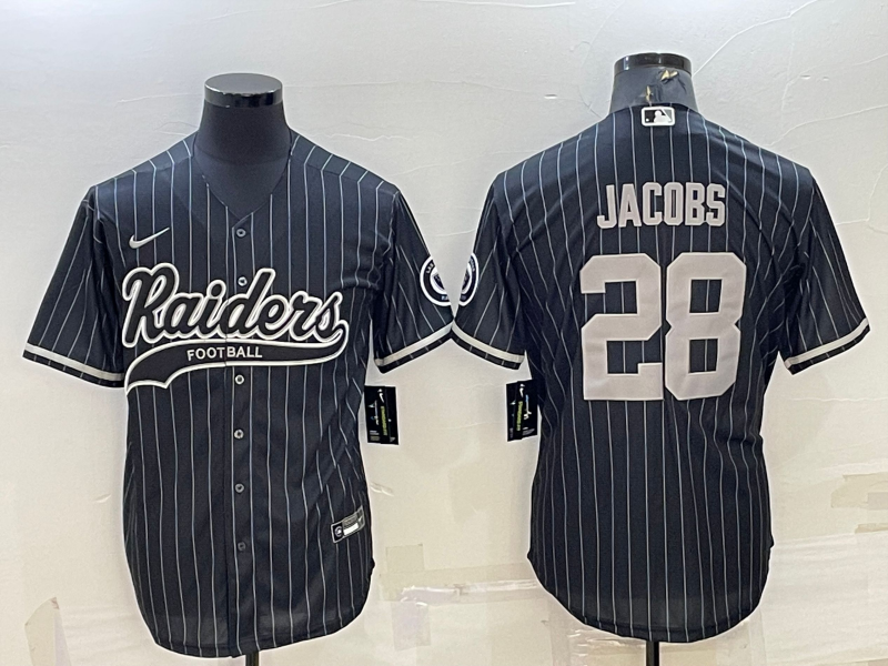 Men’s Las Vegas Raiders Josh Jacobs #28 Black Jersey Joint Edition