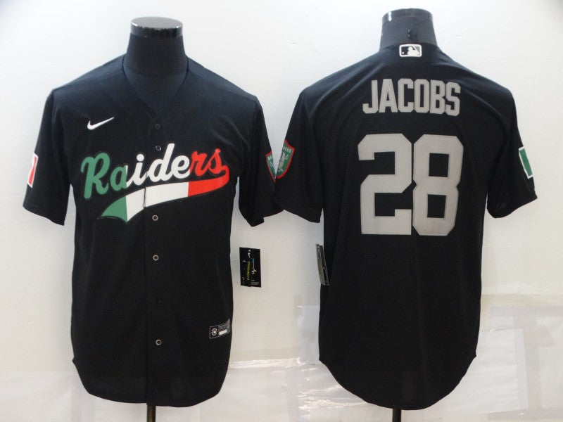 Men’s Las Vegas Raiders Josh Jacobs #28 Black Team Jersey Joint Edition