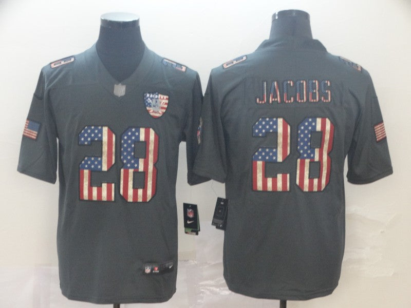 Men’s Las Vegas Raiders Josh Jacobs #28 Black Team Jersey