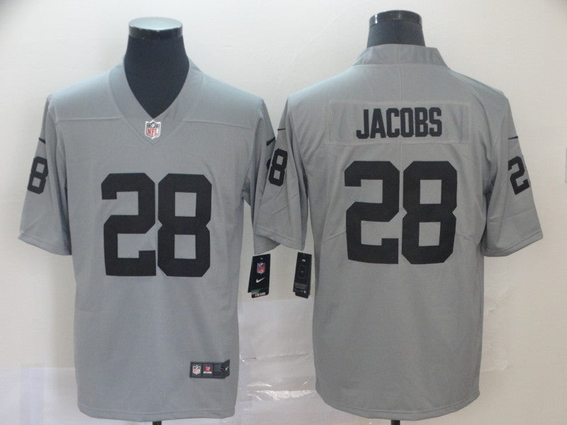 Men’s Las Vegas Raiders Josh Jacobs #28 Gray Inverted Legend Jersey