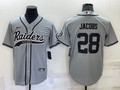 Men’s Las Vegas Raiders Josh Jacobs #28 Gray Jersey Joint Edition