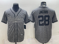 Men’s Las Vegas Raiders Josh Jacobs #28 Gray Jersey Joint Edition