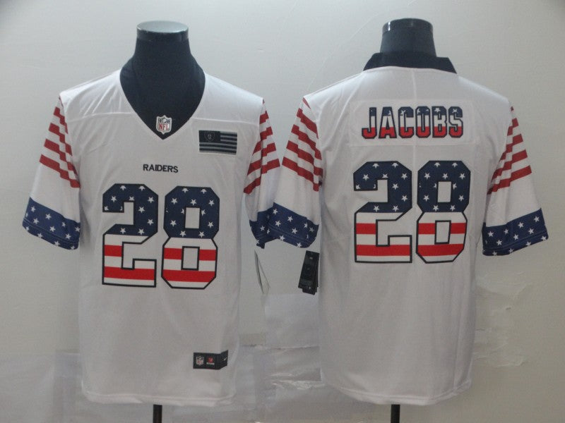 Men’s Las Vegas Raiders Josh Jacobs #28 White Alternate Jersey