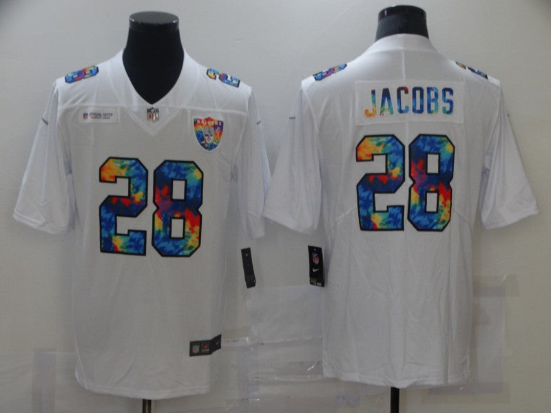 Men’s Las Vegas Raiders Josh Jacobs #28 White Jersey