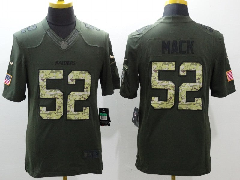 Men’s Las Vegas Raiders Khalil Mack #52 Army Green Jersey