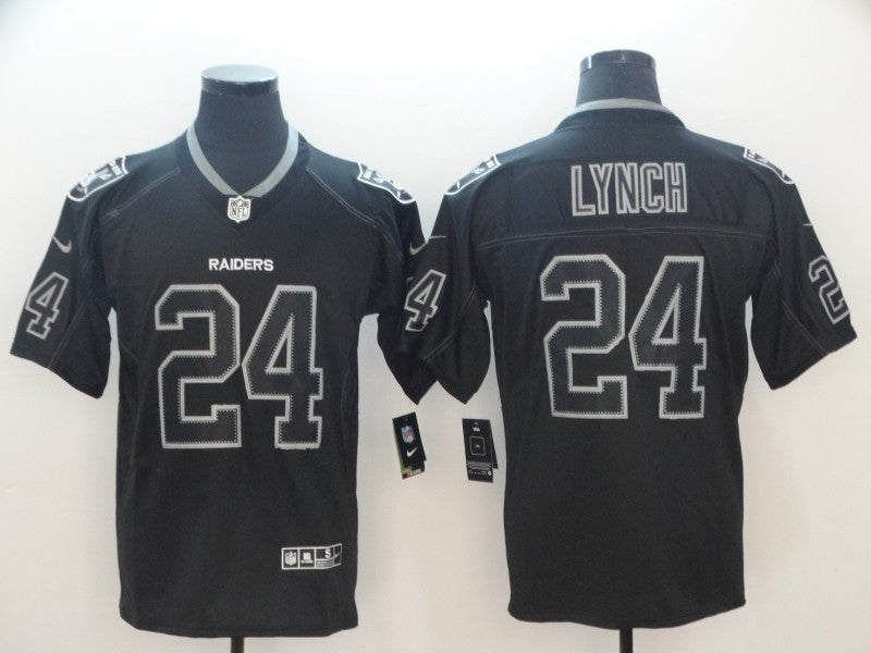 Men’s Las Vegas Raiders Marshawn Lynch #24 Black Alternate Jersey