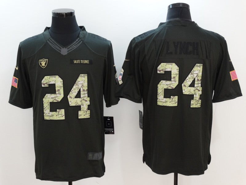 Men’s Las Vegas Raiders Marshawn Lynch #24 Black Authentic Jersey