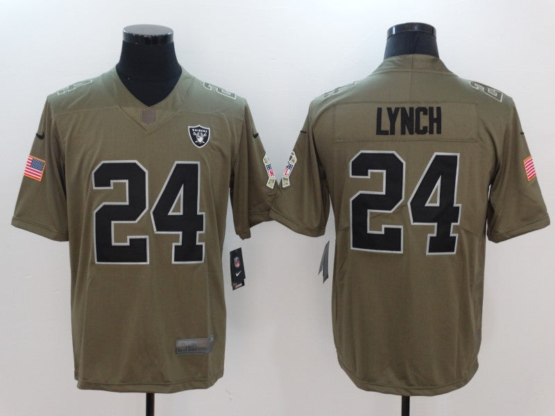 Men’s Las Vegas Raiders Marshawn Lynch #24 Brown Jersey
