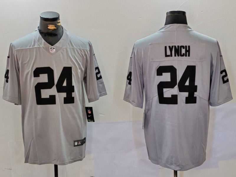 Men’s Las Vegas Raiders Marshawn Lynch #24 Gray Jersey