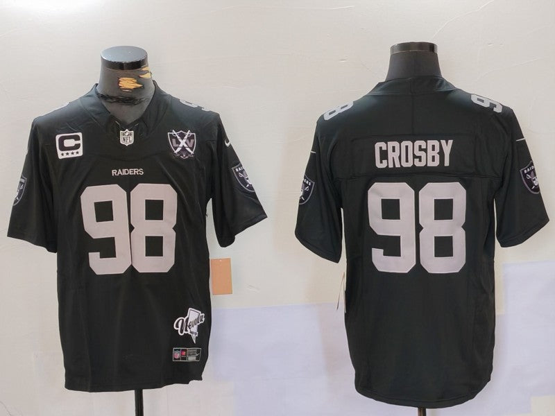 Men’s Las Vegas Raiders Maxx Crosby #98 Black 2024 Vapor F.U.S.E. Limited Jersey