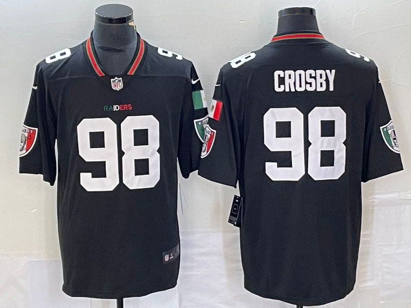 Men’s Las Vegas Raiders Maxx Crosby #98 Black Vapor F.U.S.E. Limited Jersey