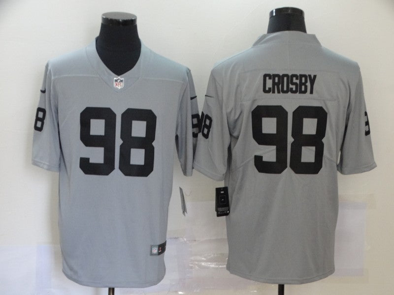 Men’s Las Vegas Raiders Maxx Crosby #98 Gray Inverted Legend Jersey