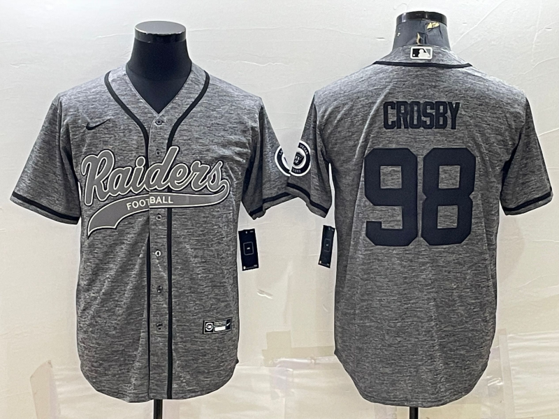 Men’s Las Vegas Raiders Maxx Crosby #98 Gray Jersey Joint Edition