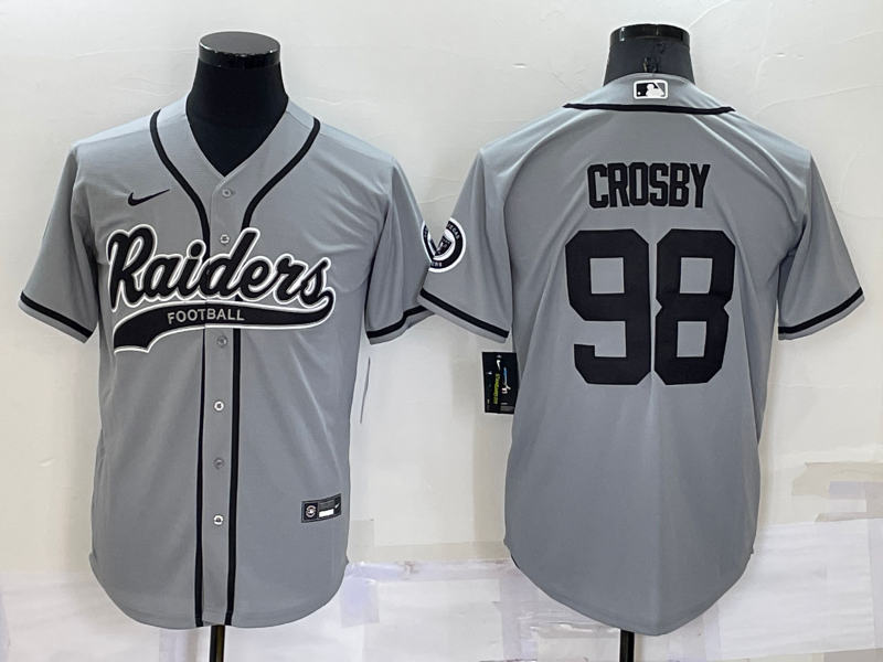 Men’s Las Vegas Raiders Maxx Crosby #98 Gray Jersey Joint Edition