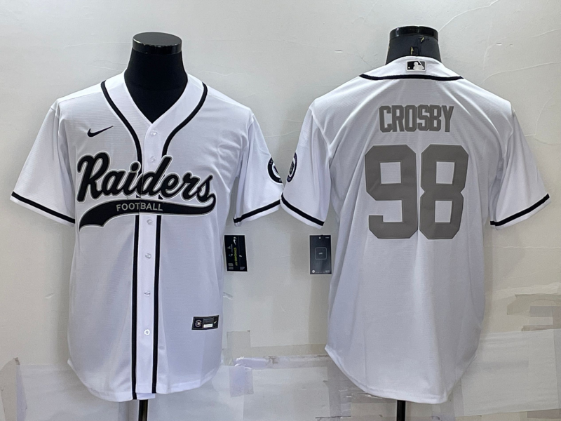 Men’s Las Vegas Raiders Maxx Crosby #98 White Jersey Joint Edition
