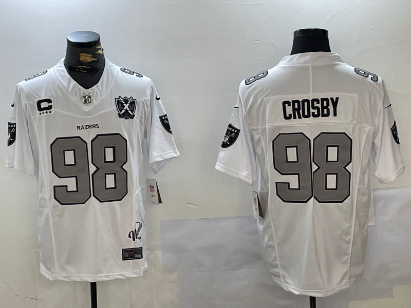 Men’s Las Vegas Raiders Maxx Crosby #98 White Jersey