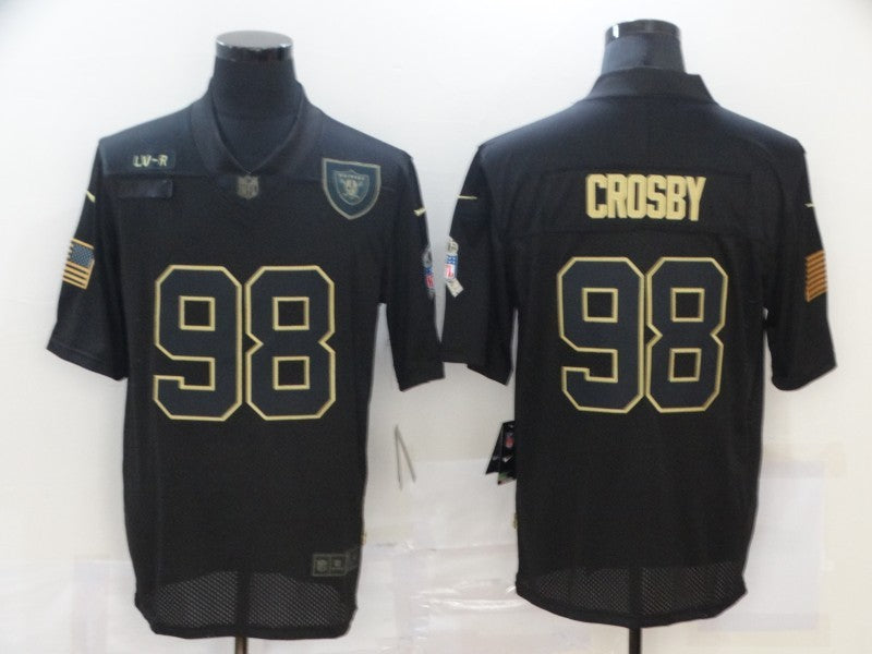 Men’s Las Vegas Raiders Maxx Crosby Black 2020 Salute To Service Limited Jersey