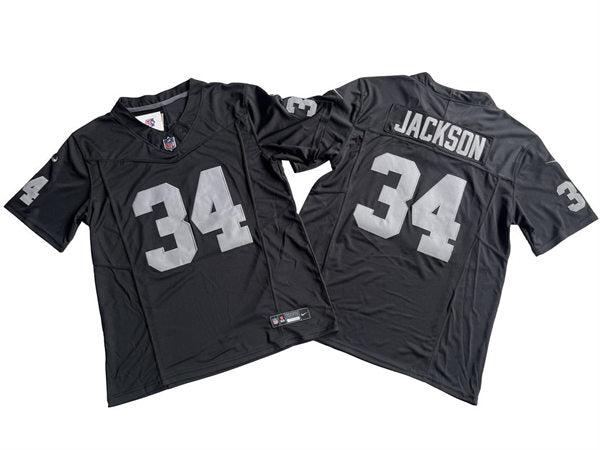 Men’s Las Vegas Raiders Retired Player #34 Bo Jackson  Nike Black 2023 F.U.S.E. Vapor Limited Jersey