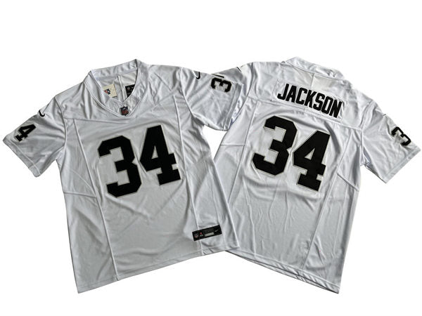 Men’s Las Vegas Raiders Retired Player #34 Bo Jackson Nike White 2023 F.U.S.E. Vapor Limited Jersey