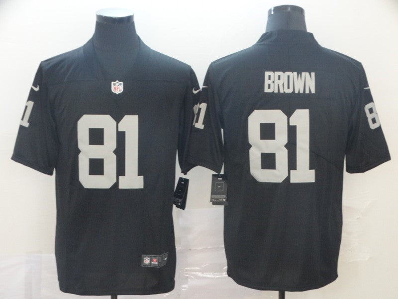 Men’s  Las Vegas Raiders Retired Player #81 Tim Brown Nike Black Football Game Jersey