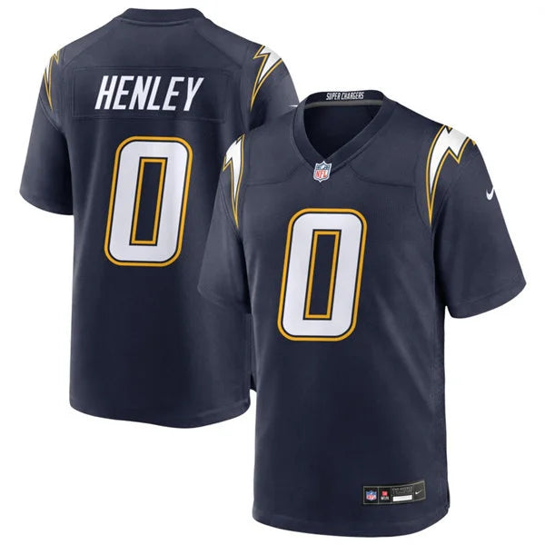 Men’s Los Angeles Chargers #0 Daiyan Henley Nike Navy Alternate Super Chargers Vapor F.U.S.E. Limited Jersey