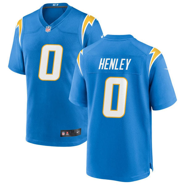 Men’s Los Angeles Chargers #0 Daiyan Henley Nike Powder Blue Vapor Limited Player Jersey