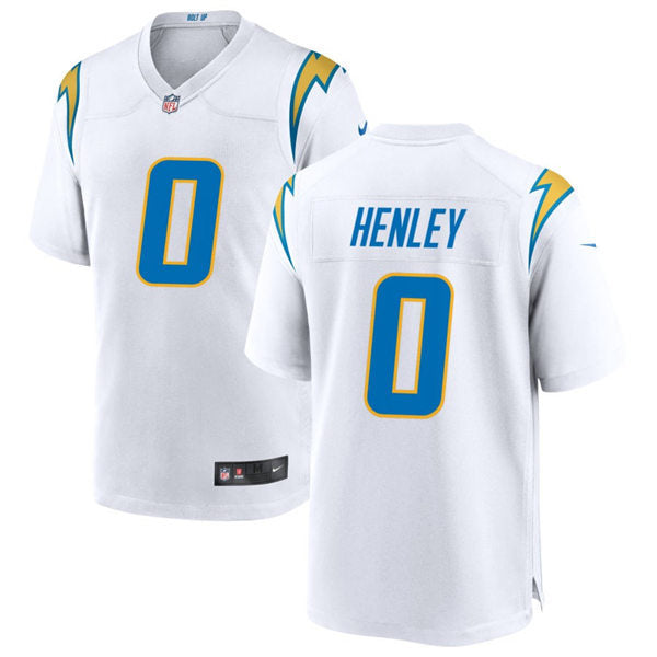 Men’s Los Angeles Chargers #0 Daiyan Henley Nike White Vapor Limited Player Jersey