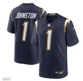 Men’s Los Angeles Chargers #1 Quentin Johnston Nike Navy Alternate Super Chargers Vapor F.U.S.E. Limited Jersey