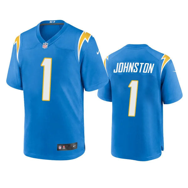 Men’s Los Angeles Chargers #1 Quentin Johnston Nike Powder Blue Vapor Limited Player Jersey