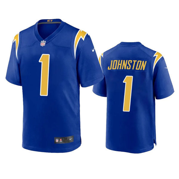 Men’s Los Angeles Chargers #1 Quentin Johnston Nike Royal Gold 2nd Alternate Vapor Limited Jersey