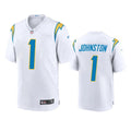 Men’s Los Angeles Chargers #1 Quentin Johnston Nike White Vapor Limited Player Jersey